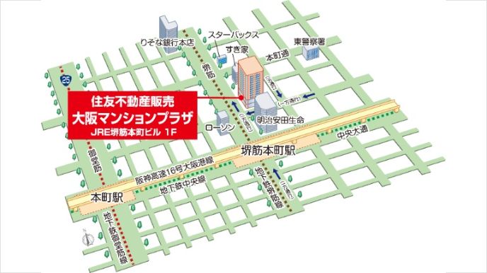 大阪マンションプラザの地図